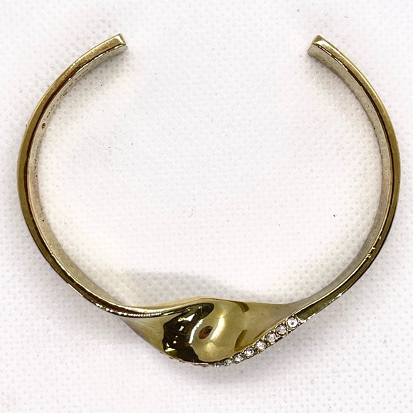 Anne Taylor gold tone bangle with rhinestone accents and “twist” detail! - Picture 2 of 14